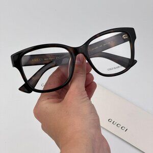 Gucci Eyeglasses – Dark Havana Square Frame (GG1340O 002) – New & Authentic